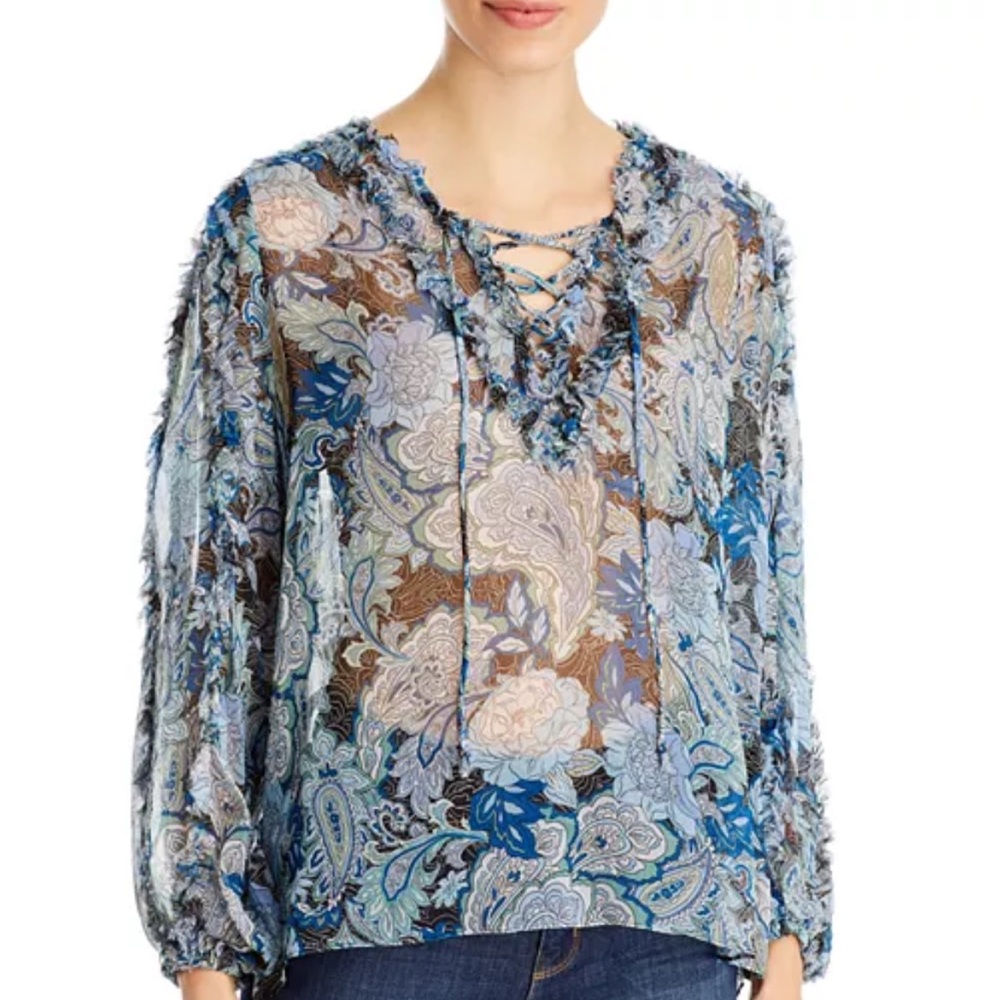 Kobi Halperin - Jordyn Top -size Large-sheer- paisley design excellent condition